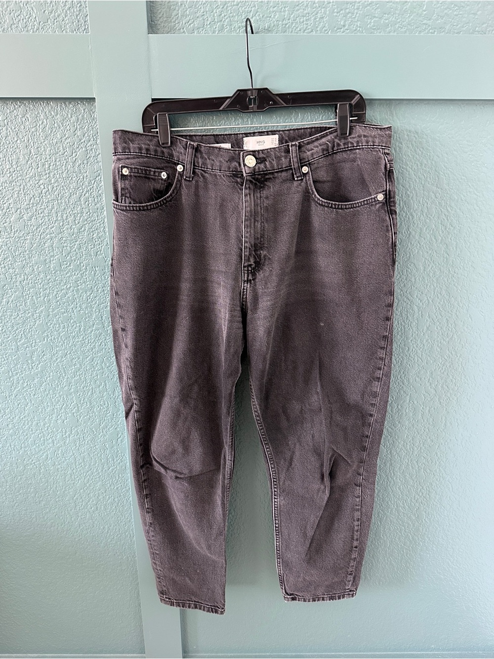 Women's Black Washed Mom Jeans